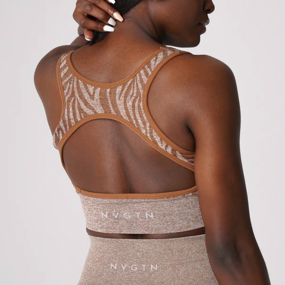 NVGTN Brown Zebra Sports Bra/Top